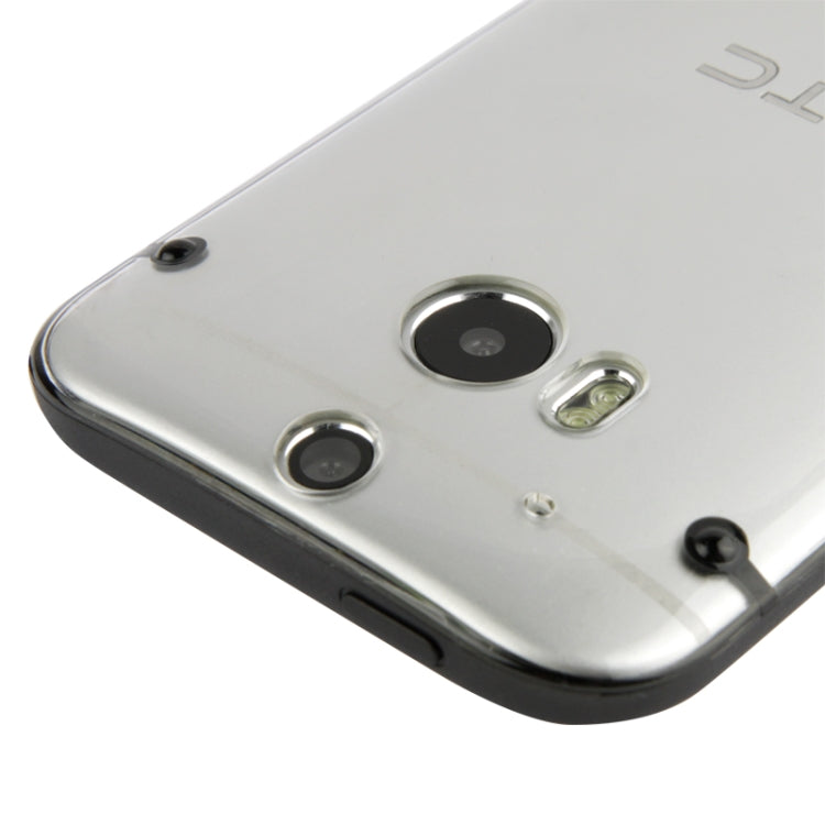 Transparent Plastic + Fluorescent Effect TPU Frame Case for HTC One / M8
