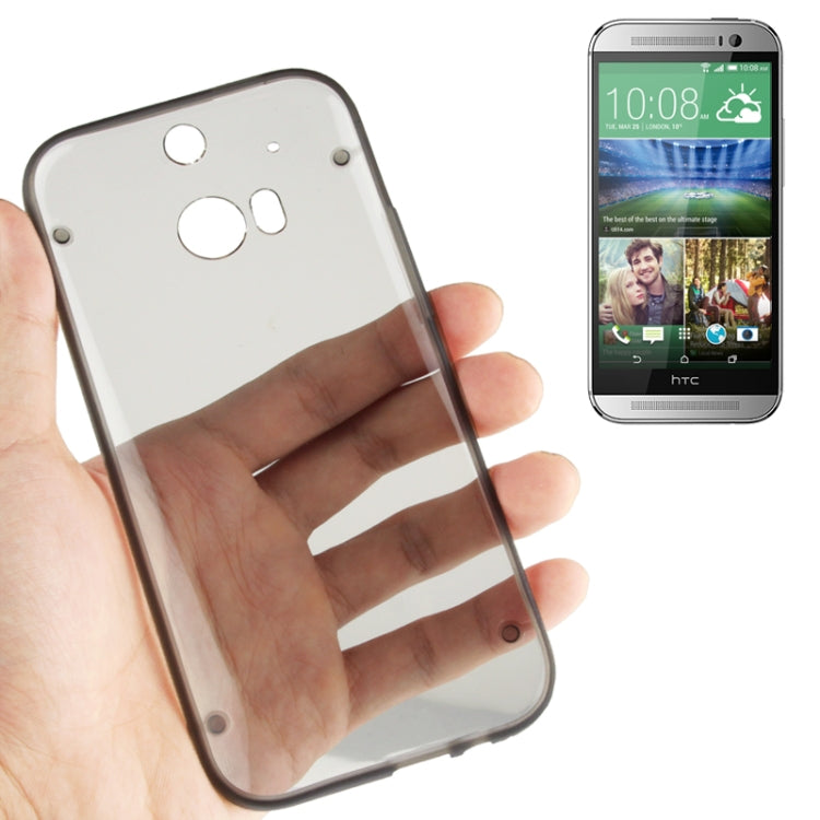 Transparent Plastic + Fluorescent Effect TPU Frame Case for HTC One / M8