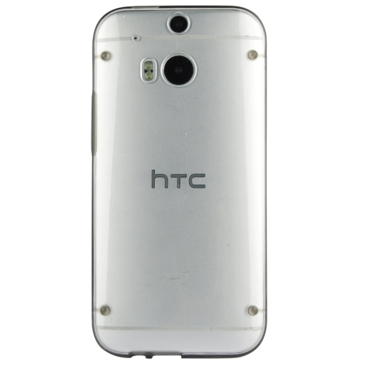 Transparent Plastic + Fluorescent Effect TPU Frame Case for HTC One / M8