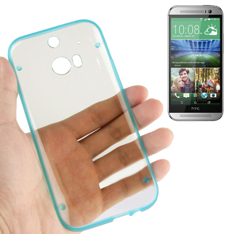 Transparent Plastic + Fluorescent Effect TPU Frame Case for HTC One / M8