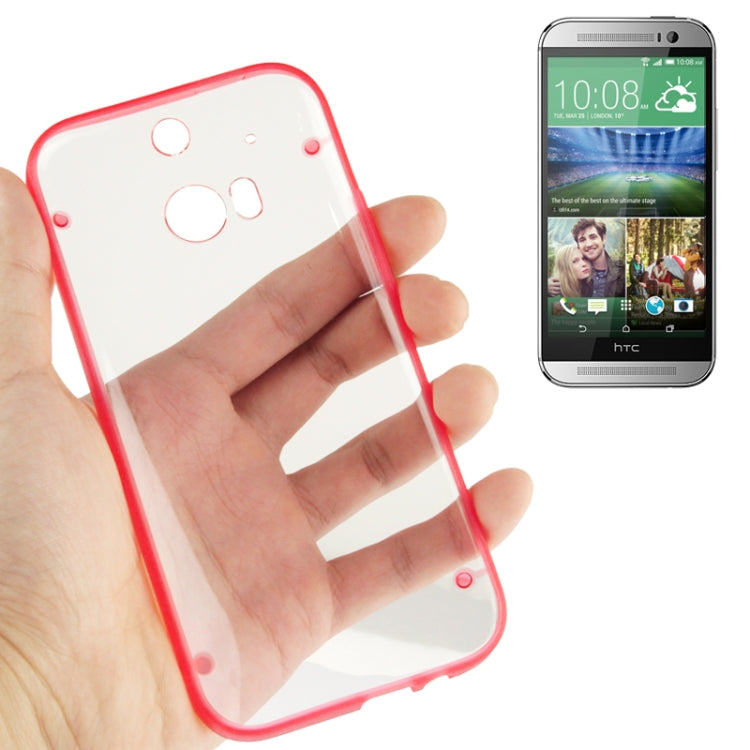 Transparent Plastic + Fluorescent Effect TPU Frame Case for HTC One / M8