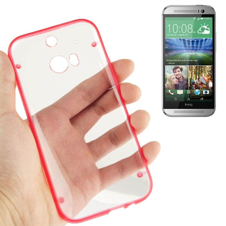 Transparent Plastic + Fluorescent Effect TPU Frame Case for HTC One / M8