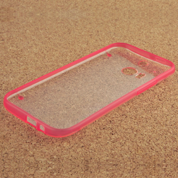 Transparent Plastic + Fluorescent Effect TPU Frame Case for HTC One / M8