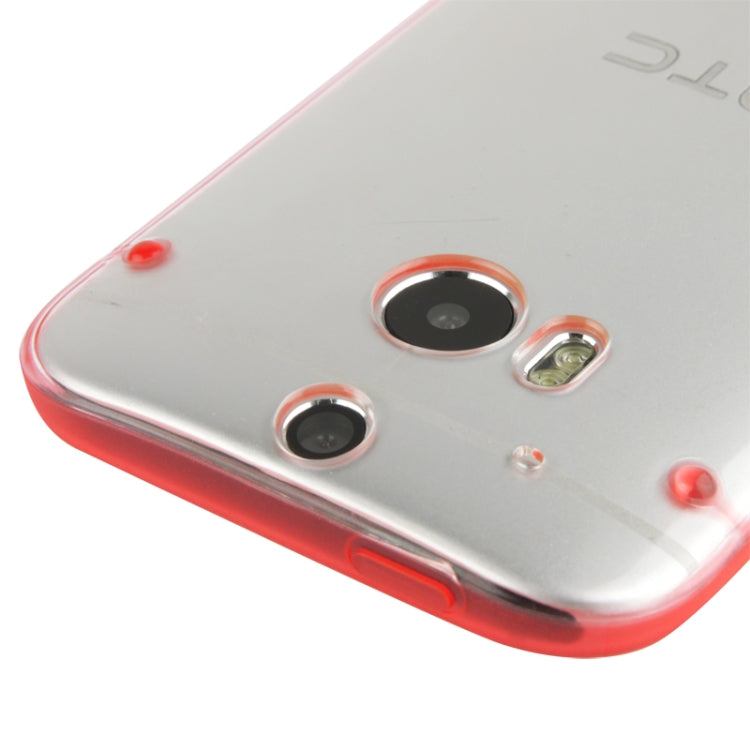 Transparent Plastic + Fluorescent Effect TPU Frame Case for HTC One / M8