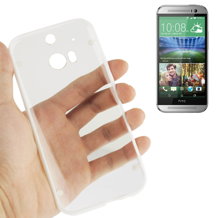 Transparent Plastic + Fluorescent Effect TPU Frame Case for HTC One / M8