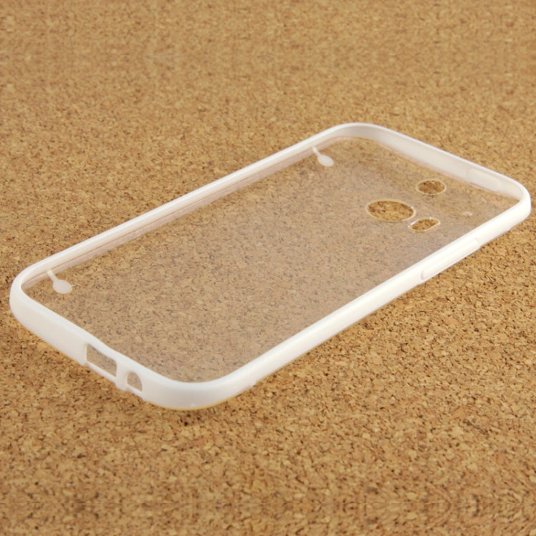 Transparent Plastic + Fluorescent Effect TPU Frame Case for HTC One / M8