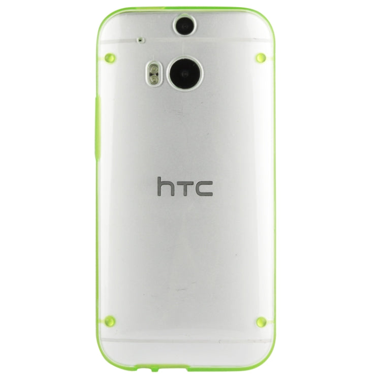 Transparent Plastic + Fluorescent Effect TPU Frame Case for HTC One / M8