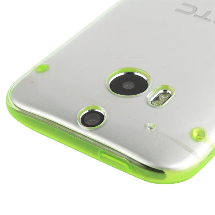 Transparent Plastic + Fluorescent Effect TPU Frame Case for HTC One / M8