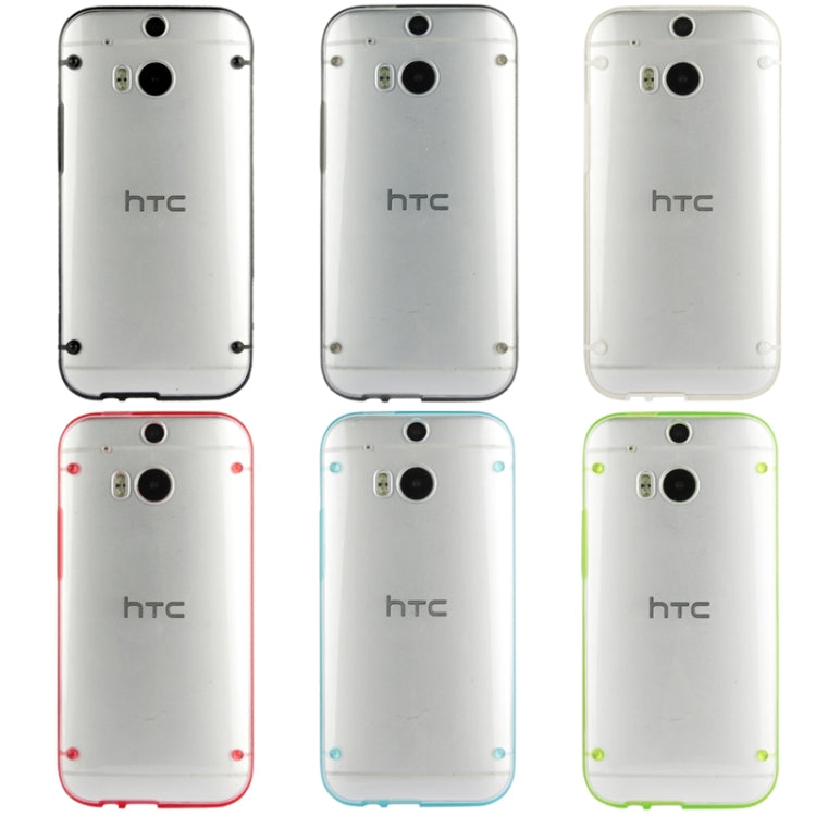 Transparent Plastic + Fluorescent Effect TPU Frame Case for HTC One / M8