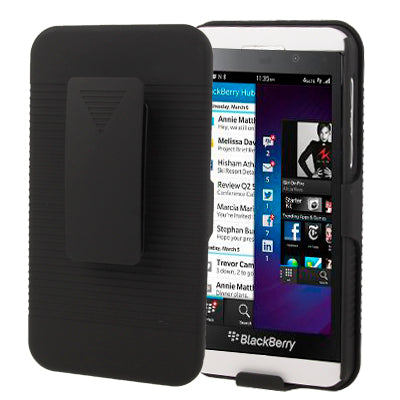 Push-pull Style Plastic Protection Case with Belt Clip for Blackberry Z10