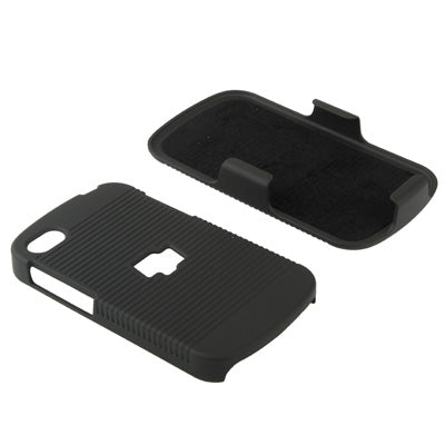 Pure Color Plastic Case with Belt Clip Stand for Blackberry Q10(Black)