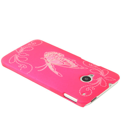 Butterfly Pattern Frosted Plastic Case for HTC One / M7