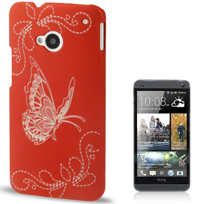 Butterfly Pattern Frosted Plastic Case for HTC One / M7