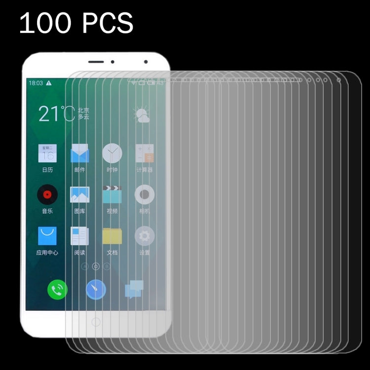 100 PCS for Meizu MX4 0.26mm 9H+ Surface Hardness 2.5D Explosion-proof Tempered Glass Film