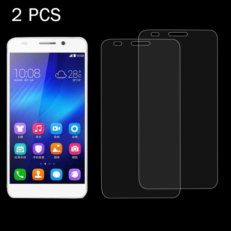 2 PCS for Huawei Honor 6 0.26mm 9H Surface Hardness 2.5D Explosion-proof Tempered Glass Screen Film