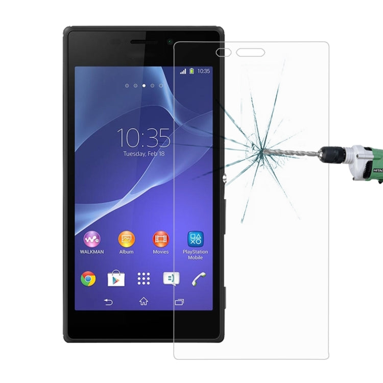 2 PCS for Sony Xperia M2 / S50H 0.26mm 9H Surface Hardness 2.5D Explosion-proof Tempered Glass Screen Film
