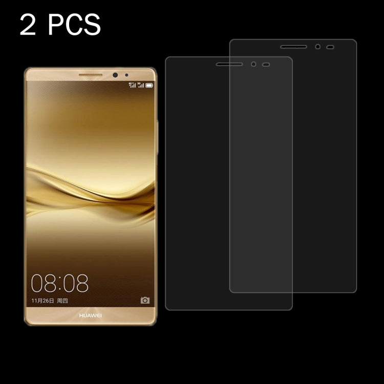 2 PCS for Huawei Mate 8 0.26mm 9H+ Surface Hardness 2.5D Curved Explosion-proof Tempered Glass Film