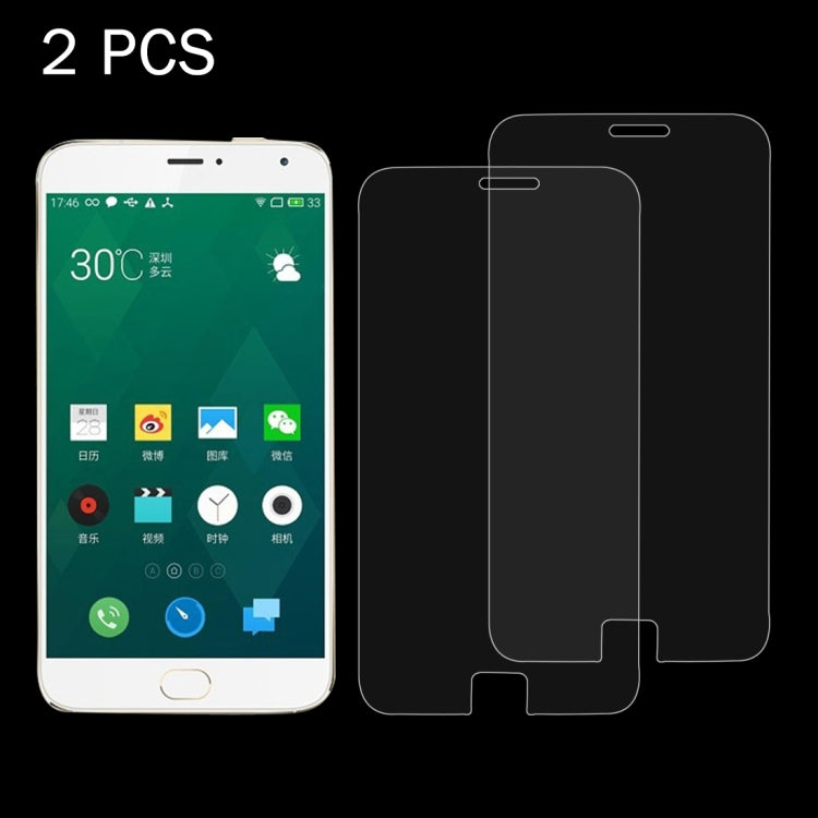 2 PCS for Meizu MX4 Pro 0.26mm 9H Surface Hardness 2.5D Explosion-proof Tempered Glass Screen Film