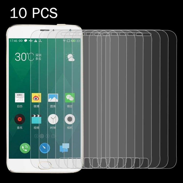 10 PCS for Meizu MX4 Pro 0.26mm 9H Surface Hardness 2.5D Explosion-proof Tempered Glass Screen Film