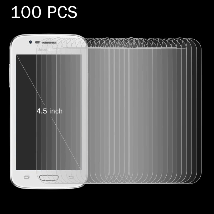 100 PCS for 4.5 inch Mobile Phones 0.26mm 9H Surface Hardness 2.5D Explosion-proof Tempered Glass Screen Film