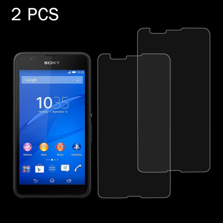 2 PCS for Sony Xperia E4G 0.26mm 9H Surface Hardness 2.5D Explosion-proof Tempered Glass Screen Film