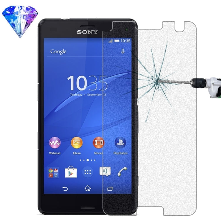 LOPURS Silver Diamond 0.26mm 9H+ Surface Hardness 2.5D Explosion-proof Tempered Glass Film for Sony Xperia Z3 Compact / mini