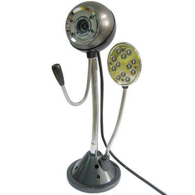 1.3 Mega Pixels Driverless 4 LED PC Camera With Mic,12 LED Light, Vacuum Cup Sucker