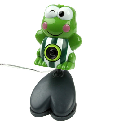 USB 2.0 Cartoon Green Frog Style 0.48 Mega Pixels Driverless PC Camera / Webcam, Cable Length: 1.2m