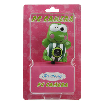 USB 2.0 Cartoon Green Frog Style 0.48 Mega Pixels Driverless PC Camera / Webcam, Cable Length: 1.2m