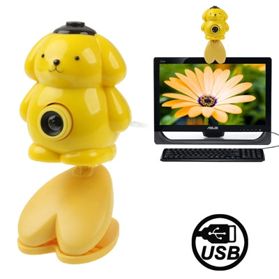 USB 2.0 Cartoon Yellow Bear Style 0.48 Mega Pixels Driverless PC Camera / Webcam, Cable Length: 1.2m