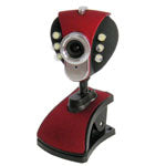 8.0 Mega pixels Driverless PC camera with 6 LED & Mic(Red)