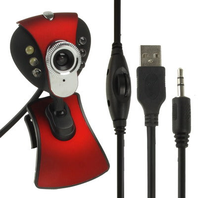 8.0 Mega pixels Driverless PC camera with 6 LED & Mic(Red)
