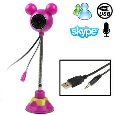 5.0 Mega Pixels Mickey Style USB 2.0 Driverless PC Camera / Webcam with MIC, Cable Length: 1.2m