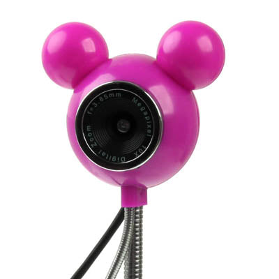 5.0 Mega Pixels Mickey Style USB 2.0 Driverless PC Camera / Webcam with MIC, Cable Length: 1.2m