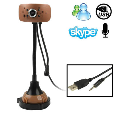 5.0 Mega Pixels USB 2.0 Driverless PC Camera / Webcam with MIC and 4 LED Lights, Cable Length: 1.2m