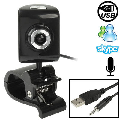 5.0 Mega Pixels USB 2.0 Driverless PC Camera / Webcam with Clip + MIC, Cable Length: 1.1m(Black)