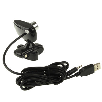 USB 2.0 16.0 Mega Pixels Driverless PC Camera with Mic and 3 LED, Support 360 Degree Rotated(Black)