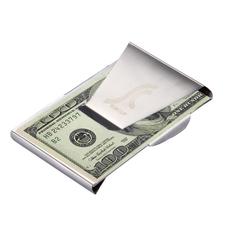 Metal Slim Sleek Money Cash Clip Clamp Double Sided Credit Card Holder