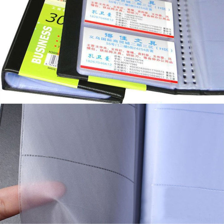 Leather Cover Business Name Card Holder with 180 Holder(Black)