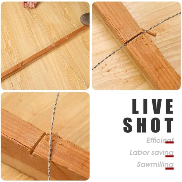 Outdoor Camping Commando Wire Saw Field Portable Self-defense Stainless Steel Hand-line Saws(Silver)