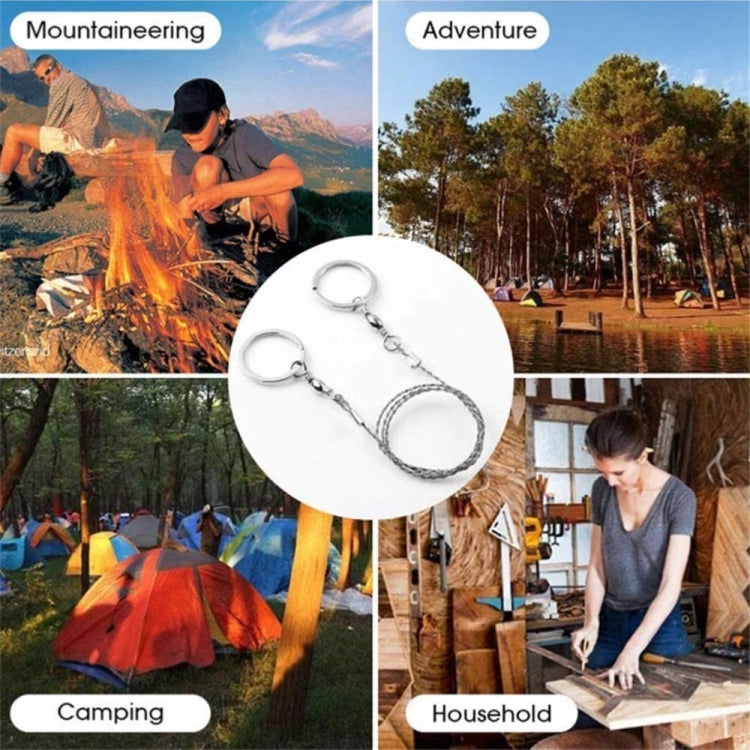 Outdoor Camping Commando Wire Saw Field Portable Self-defense Stainless Steel Hand-line Saws(Silver)