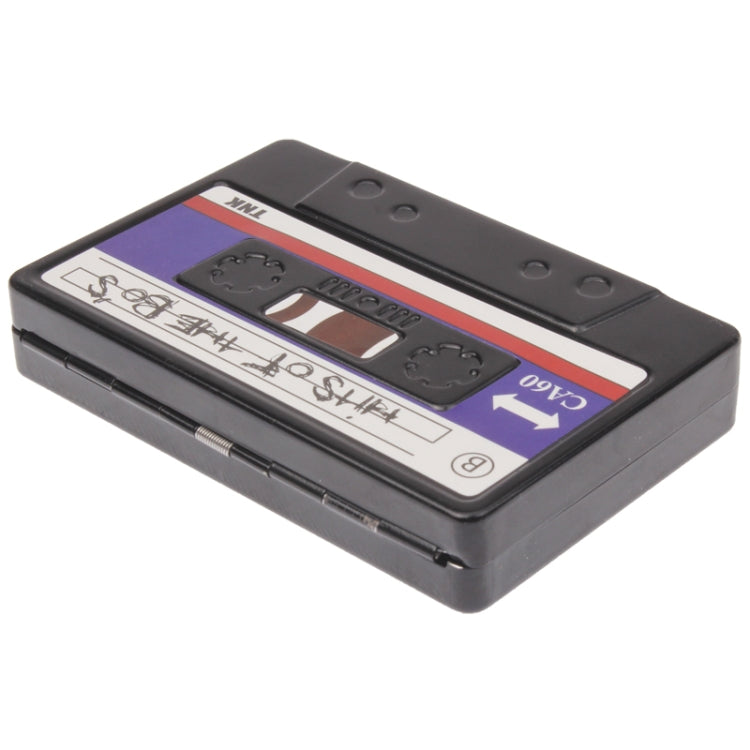Retro Pop Cassette Style Metal Cigarette / Name Card / Lipstick Storage Case Box(Black)