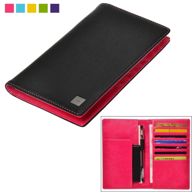 Classical Leather Passport Travel Wallet Case with Card Slots &Wallet & Pen Strap (Random Color Delivery)