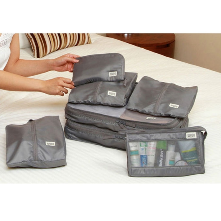 7pcs Waterproof Storage Bag for Travel(Grey)