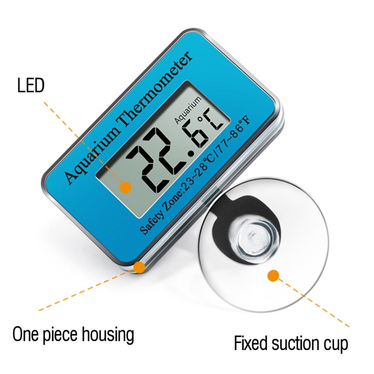 Digital Submersible Fish Tank Aquarium LCD Thermometer(Blue)