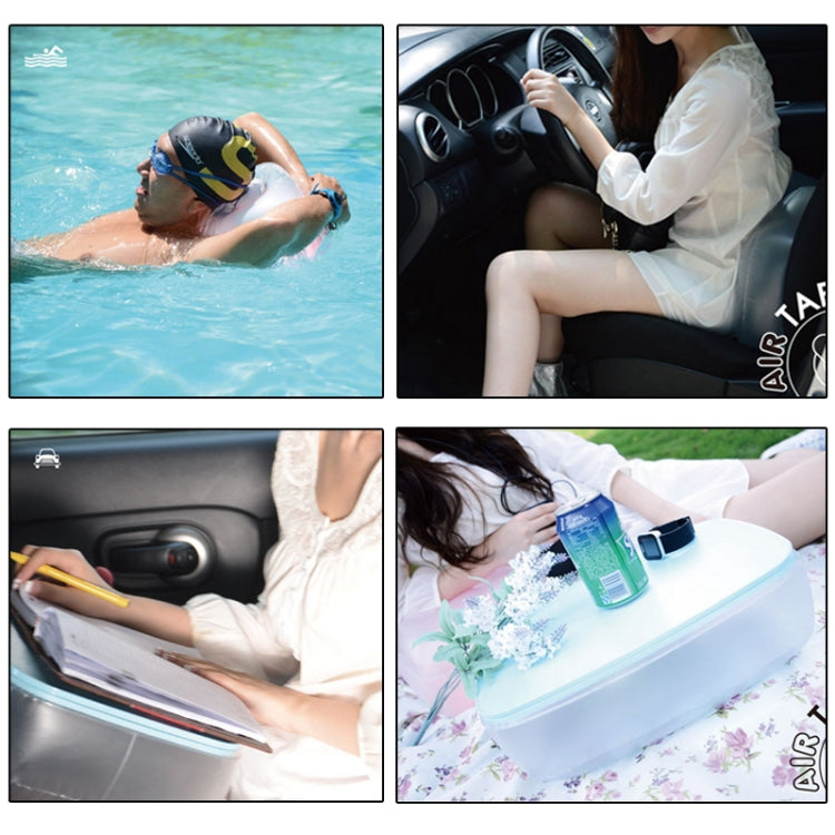 2 in 1 Multifunction Air Inflatable Cushion Pillow / Small Desk for Office / Home / Camping(Pink)