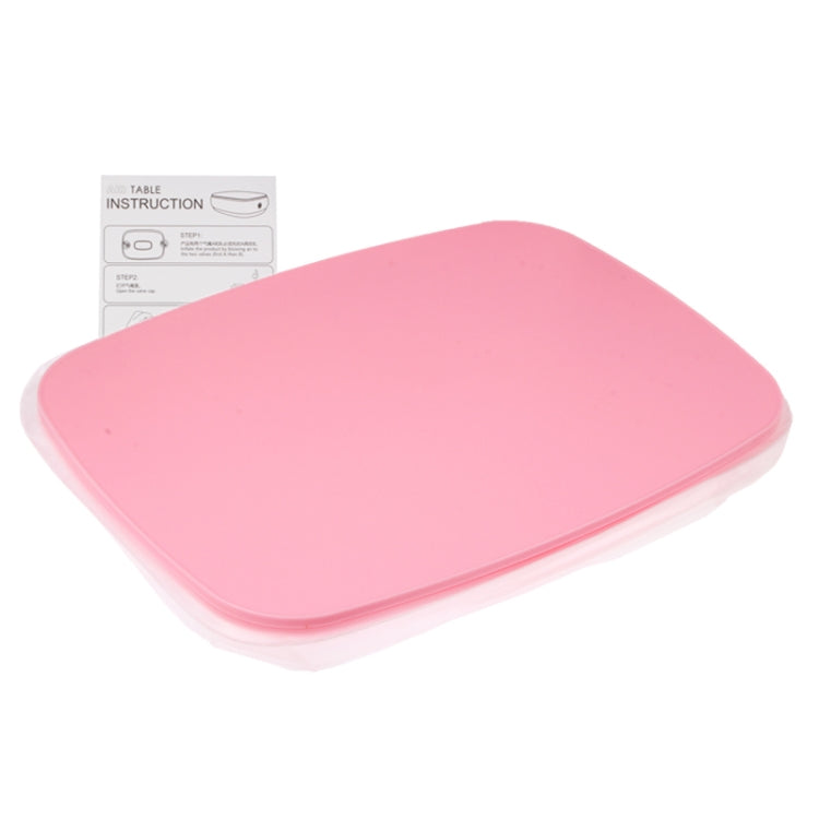 2 in 1 Multifunction Air Inflatable Cushion Pillow / Small Desk for Office / Home / Camping(Pink)