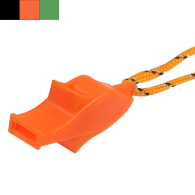 Dolphin Shaped Plastic Outdoor Survival Safety Whistle with nylon Lanyard (Random Color Delivery)