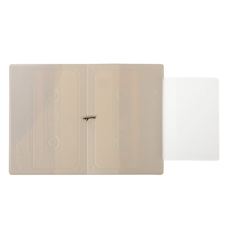 Cassette Style PU Leather Travel Passport Case with Card Slots & Lanyard