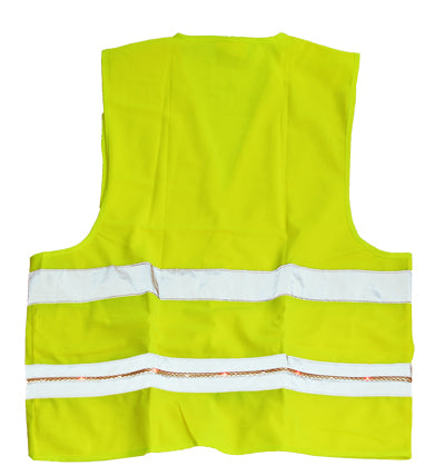 Yellow High Brightness Reflective Vest with Red LED Light for Traffic and Bike Riding